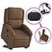 Poltrona Alzapersona Massaggiante Reclinabile Marrone Tessuto - Foto miniatura 6