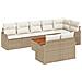 Set Divano Giardino 9 Pezzi con Cuscini Beige Polyrattan Acacia - Foto miniatura 1