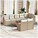 Set Divano Giardino 9 Pezzi con Cuscini Beige Polyrattan Acacia - Foto miniatura 2