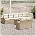 Set Divano Giardino 9 Pezzi con Cuscini Beige Polyrattan Acacia - Foto miniatura 3