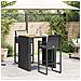 Set Bar da Giardino 3 pz con Cuscini Nero in Polyrattan Acacia - Foto miniatura 3