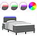 Letto Box Spring con Materasso & LED Grigio Scuro 120x190 cm Tessuto - Foto miniatura 4