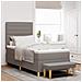 Letto con box spring e panca tortora 90x190 cm in tessuto - Foto miniatura 2