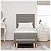 Letto con box spring e panca tortora 90x190 cm in tessuto - Foto miniatura 5