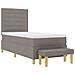 Letto con box spring e panca tortora 90x190 cm in tessuto - Foto miniatura 8