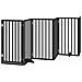 Cancello per Cani Porta Pieghevole Nero 9 Pannelli 450cm Pioppo - Foto miniatura 3