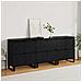 Sideboards 3 pcs Rovere nero 180 x 35 x 70 cm Legno multistrato - Foto miniatura 4