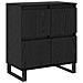 Sideboards 3 pcs Rovere nero 180 x 35 x 70 cm Legno multistrato - Foto miniatura 5