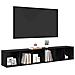 Set mobile TV 2 pcs Rovere Nero Legno multistrato - Foto miniatura 3