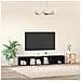Set mobile TV 2 pcs Rovere Nero Legno multistrato - Foto miniatura 4