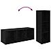Set mobile TV 2 pcs Rovere Nero Legno multistrato - Foto miniatura 8