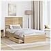 Letto con Contenitore con testiera Rovere Sonoma 100 x 200 cm - Foto miniatura 3