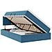Letto con contenitore e LED Blu Scuro 120 x 200 cm Velluto - Foto miniatura 1
