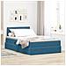 Letto con contenitore e LED Blu Scuro 120 x 200 cm Velluto - Foto miniatura 2