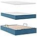 Letto con contenitore e LED Blu Scuro 120 x 200 cm Velluto - Foto miniatura 3