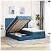 Struttura Letto Pouf con Materassi 160x200 cm Velluto - Foto miniatura 2