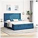 Struttura Letto Pouf con Materassi 160x200 cm Velluto - Foto miniatura 3
