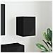 Mobile TV da parete Nero 30 x 31 x 40 cm Legno multistrato - Foto miniatura 2