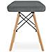 Set di 4 sgabelli PEKO in tessuto grigio con gambe in legno di faggio - Foto miniatura 3