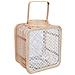 Lanterna In Rattan E Metallo Con Vetro 24x19x28h Cm - Foto miniatura 1