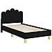 Struttura letto bambini con testata Nero 80 x 160 cm Tessuto - Foto miniatura 4