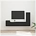 Set mobile TV Montaggio a parete 4 pcs Nero Legno multistrato - Foto miniatura 2