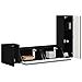 Set mobile TV Montaggio a parete 4 pcs Nero Legno multistrato - Foto miniatura 3