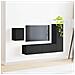 Set mobile TV Montaggio a parete 4 pcs Nero Legno multistrato - Foto miniatura 4