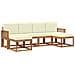 Set di divani da esterno con cuscino 6 pcs Naturale e Crema - Foto miniatura 1