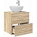 Mobiletto con Lavabo a Parete Rovere Sonoma 49,5 x 35 x 63 cm - Foto miniatura 2