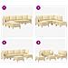 Set di divani modulari con spazio di archiviazione 6 pcs Crema - Foto miniatura 9