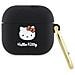 Custodia In Silicone 3d A Forma Di Testa Di Hello Kitty Per Airpods 3 - Nera - Foto miniatura 3