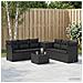 Set di divani 8 pz Nero Rattan sintetico e Acciaio - Foto miniatura 5
