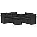 Set di divani 8 pz Nero Rattan sintetico e Acciaio - Foto miniatura 1