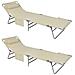 2 X Sdraio Pieghevole, lettini Prendisole, schienale Reclinabile, beige, ogs35-mi - Foto miniatura 1