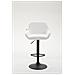 Sgabello Bar Braga in Similpelle - Sedia Cucina con Schienale e Braccioli Regolabile in Altezza - Sedia Sgabello Bancone Imbottita con Poggiapiedi Bianco Nero - Foto miniatura 2