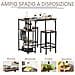 Set Tavolo Alto 2 Sgabelli E Scaffale Stile Industriale Metallo E Legno - Foto miniatura 4