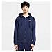 Felpa Da Uomo Con Cappuccio E Full Zip Club Fleece Taglia M Bv2645-410 Colore Blu - Foto miniatura 1