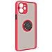 Cover Iphone 11 Bimateriale Anello Supporto Metallico Rossa - Foto miniatura 3