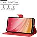 Custodia Compatibile Con Xiaomi Mi 8 Lite In Rosso Carminio - Coperchio Protettiva Con Chiusura Magnetica, Funzione Stand E Tasca Per Le Carte - Foto miniatura 3