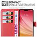 Custodia Compatibile Con Xiaomi Mi 8 Lite In Rosso Carminio - Coperchio Protettiva Con Chiusura Magnetica, Funzione Stand E Tasca Per Le Carte - Foto miniatura 4