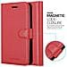 Custodia Compatibile Con Xiaomi Mi 8 Lite In Rosso Carminio - Coperchio Protettiva Con Chiusura Magnetica, Funzione Stand E Tasca Per Le Carte - Foto miniatura 6