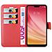 Custodia Compatibile Con Xiaomi Mi 8 Lite In Rosso Carminio - Coperchio Protettiva Con Chiusura Magnetica, Funzione Stand E Tasca Per Le Carte - Foto miniatura 7