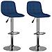Sgabelli Da Bar 2 Pz Blu In Tessuto - Foto miniatura 2