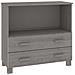Credenza Grigio Chiaro 85x35x80 Cm In Legno Massello Di Pino - Foto miniatura 2