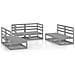 Set Divani Da Giardino 6 Pz Grigio In Legno Massello Di Pino - Foto miniatura 1