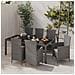 Set Da Pranzo Da Giardino 7 Pz Con Cuscini In Polyrattan Grigio - Foto miniatura 1