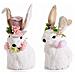 Coniglietti Pasquali Decorativi In Fibra Naturale Fatti A Mano Colore Bianco Idea Regalo Per La Pasqua Set Da 2 - Foto miniatura 1