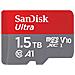 MicroSDXC da 1,5 TB con Adattatore Memoria SD Velocità di Lettura 150 MB /s Colore Grigio Rosso - Foto miniatura 1