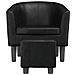 Poltrona Cabriolet E Poggiapiedi Nera Similpelle - Foto miniatura 2
